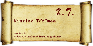 Kiszler Tímea névjegykártya