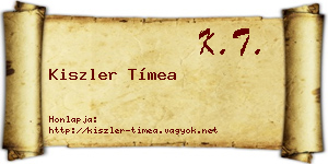 Kiszler Tímea névjegykártya